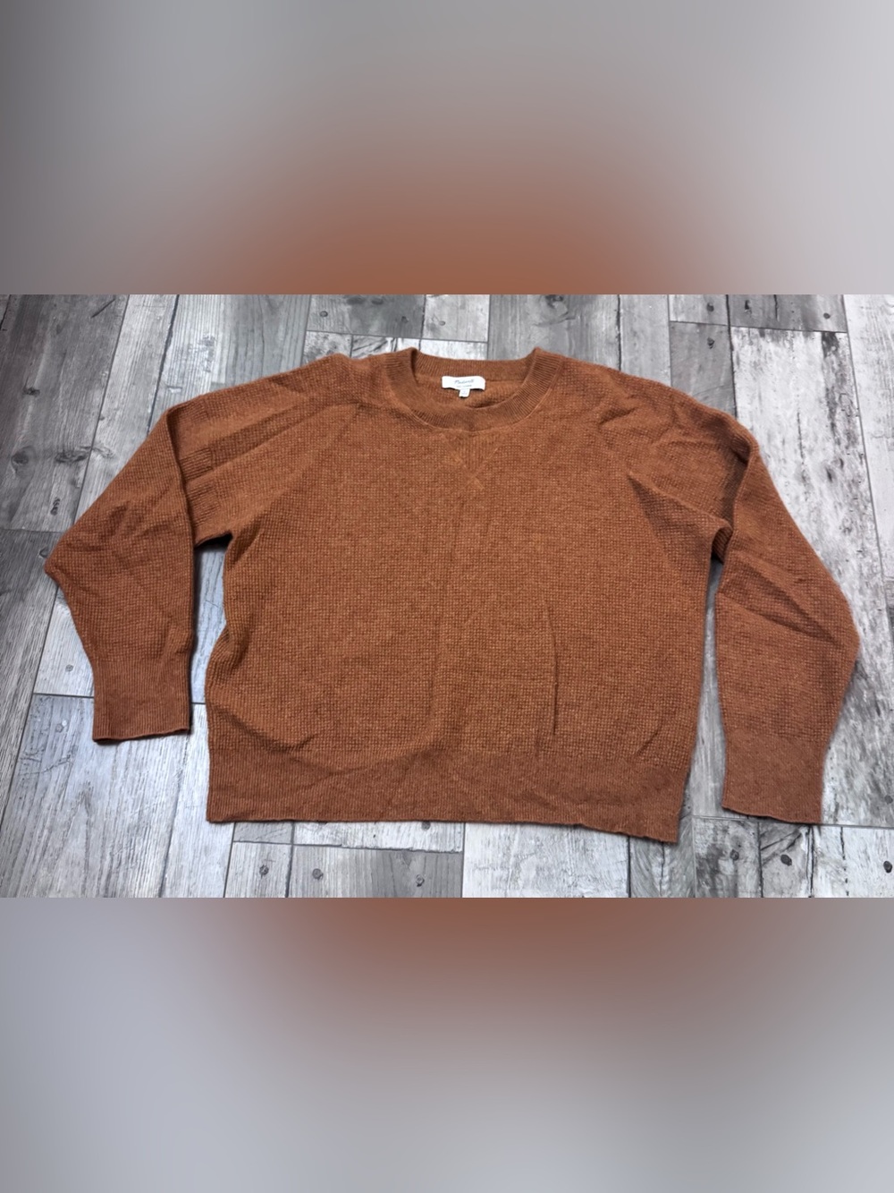 Madewell 100% Cashmere Sweater Women’s Large Brown Crewneck Pullover Long Sleeve